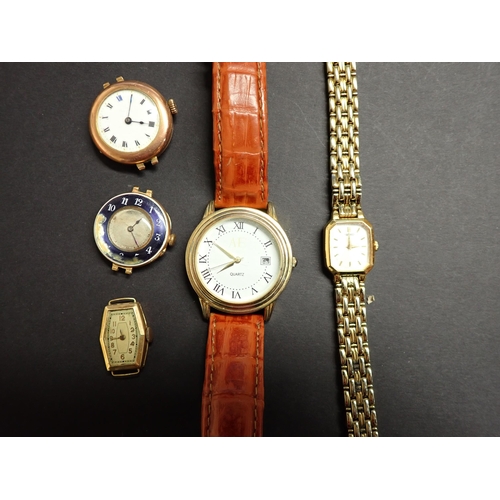 182 - *** WITHDRAWN ***  Three lady's Wristwatches, 18ct, 14ct and 9ct cased, all A/F and two quartz Wrist... 