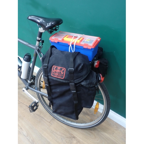 23 - A Marin San Rafael Bicycle with pair of bike panniers and a tool box containing quantity of spares, ... 
