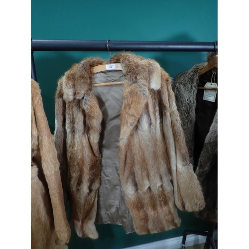 234 - Three fur Coats/Jackets and a fur Hat