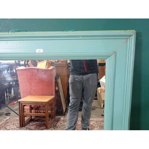 241 - A blue painted framed large Wall Mirror, 3ft 6