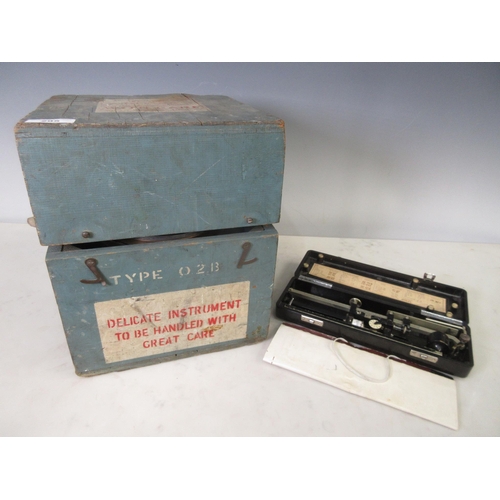 295 - A WWII type 0.2.B Ref EA/890 Aircraft Compass in original grey painted fitted wooden box (possibly f... 