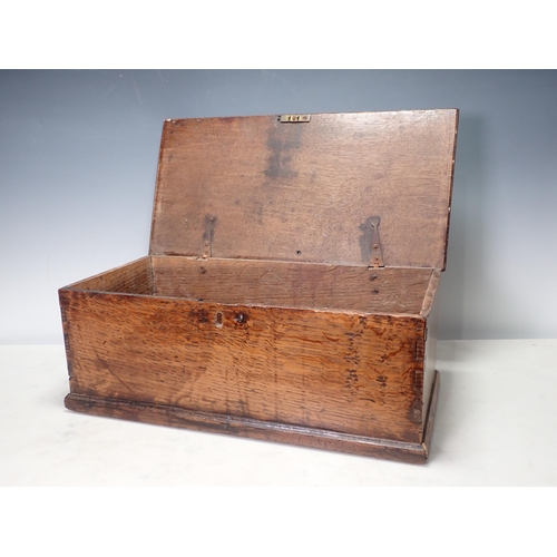 296 - An 18th Century oak bible Box with hinged cover, 17 1/2in W