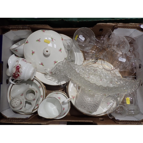 339 - Two boxes of teaware and glassware