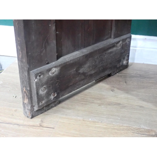 35 - A pine Church Pew with panelled back, 5ft 5