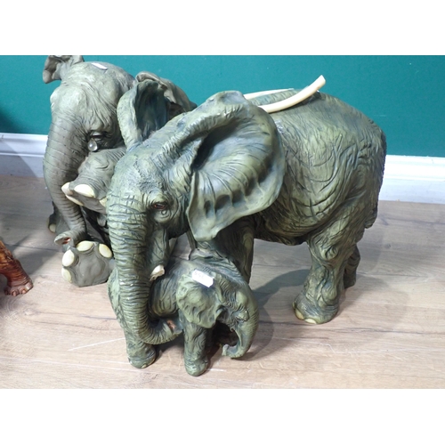 355 - Three resin Figures of Elephants