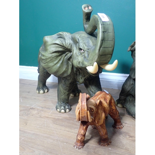 355 - Three resin Figures of Elephants