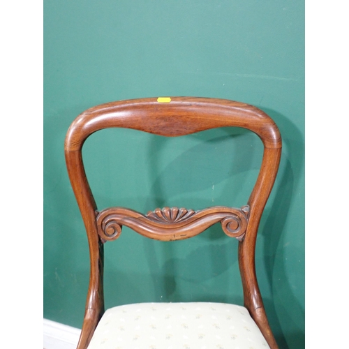 36 - Three mahogany framed Bar backed Single Chairs, with cream upholstered seats, an Occasional Table an... 