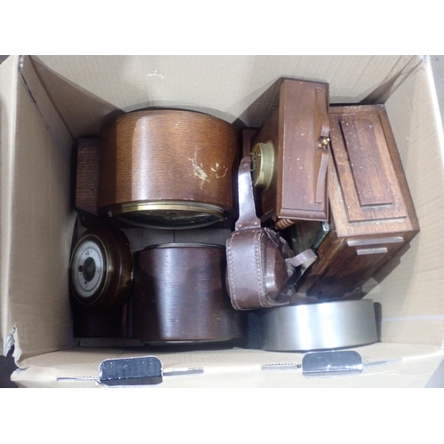 388 - Three Wade Nat West Piggy Banks, a Chamber Pot, a Comet 3 Cine Camera, five various Mantel Clocks an... 