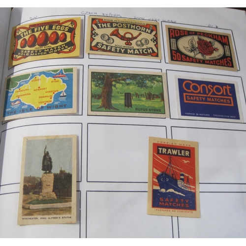 399 - A collection of advertising labels pasted on paper within an album; together with a miscellaneous se... 