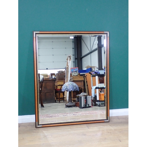 41 - A large rectangular bevelled edged Wall Mirror, 4ft 1