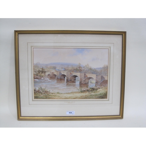 429 - EDGAR JAMES MAYBERRY. Llangynidr Bridge, Breconshire, signed, watercolour heightened with gouache, 1... 