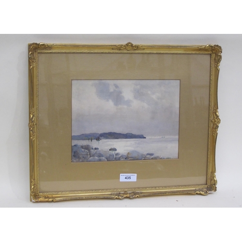 435 - W. STEPHENSON. Coastal Landscape, signed, watercolour, 12 x 14in; an unframed watercolour by C. Ches... 