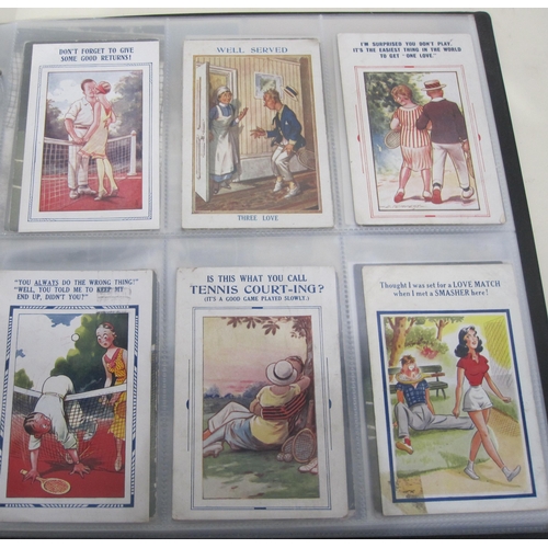 442 - Tennis: An Album of Postcards, from the Edwardian and Inter-war period, and later reprints; includin... 