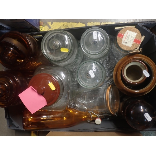 448 - Storage Jars and Covers, glass Jars, etc