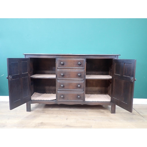 466 - An Ercol style Sideboard fitted drawers and cupboards, 4ft 10in W