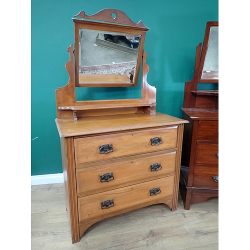 468 - A satinwalnut Dressing Chest and a walnut Dressing Chest