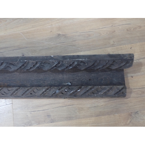 479 - A section of antique carved oak Moulding, 9ft 10