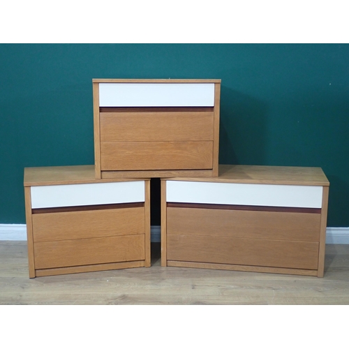 5 - A set of three Chests of Drawers each with three long drawers. Two at 1ft 7