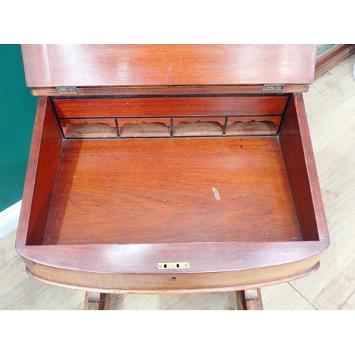 516 - An Edwarian walnut Davenport Desk fitted drawers to the one side and with fitted interior, a Prayer ... 