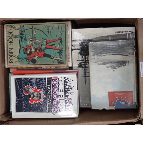 519 - A quantity of boxes of books including, Industrial Surveys of South Wales, Motor Boat Yachting, Brit... 