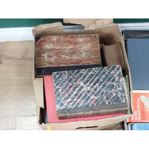 519 - A quantity of boxes of books including, Industrial Surveys of South Wales, Motor Boat Yachting, Brit... 