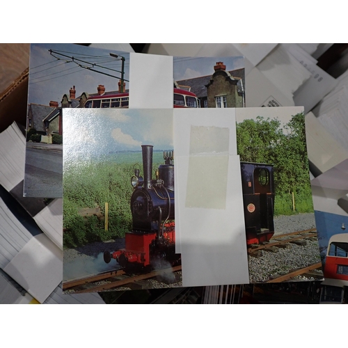 610 - Three boxes of Postcards relating to buses, trains etc