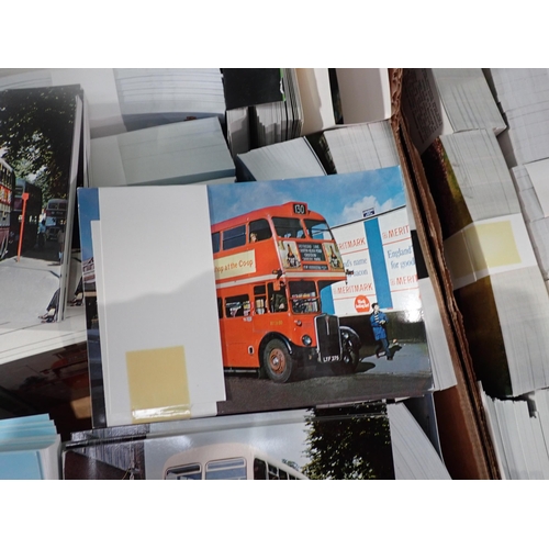 611 - Three boxes of Postcards relating to buses, trains etc