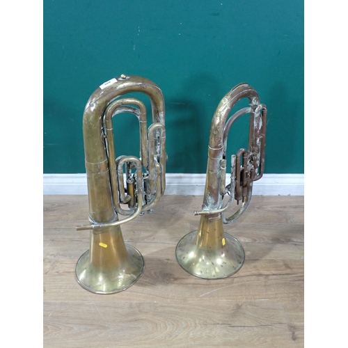 660 - Two French brass Euphonium's A/F.