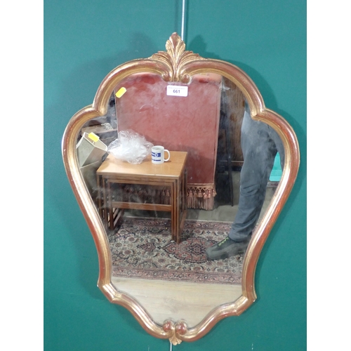 661 - A gilt framed Wall Mirror, 2ft 8