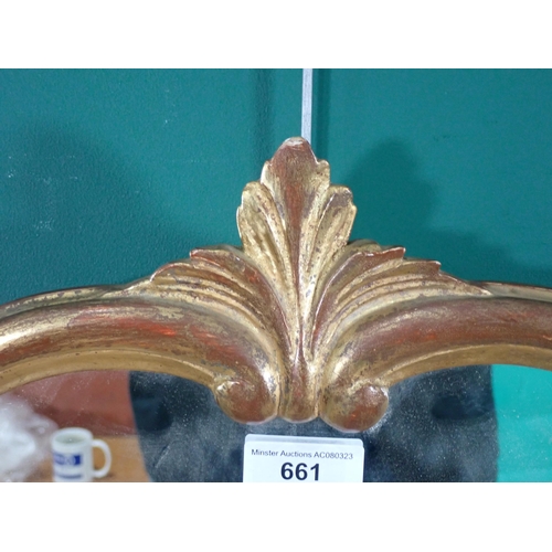 661 - A gilt framed Wall Mirror, 2ft 8