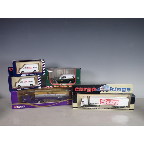 671 - Five Model Vehicles, including Corgi Eddie Stobart Roadside Maintenance Van, a Corgi Cadbury's Tanke... 