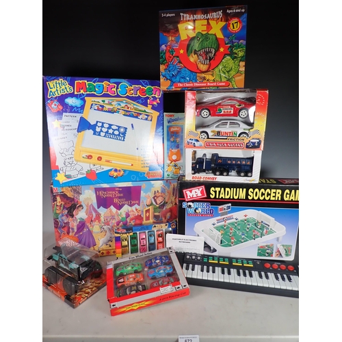 672 - A box of assorted Children's Toys and Board Games, etc.