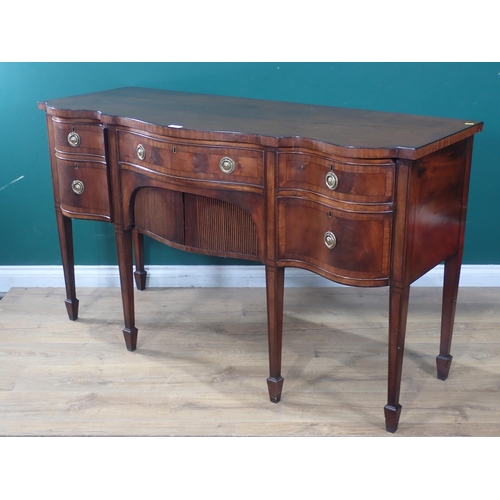 84 - A 19th Century mahogany Sideboard, fitted three drawers and single cupboard door, and tambour fronte... 