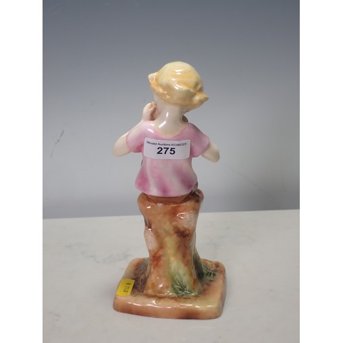 275 - A Royal Worcester Figure of Peter Pan nursing a rabbit, no 3011, modelled by F. Gertmer, 8 1/2in H