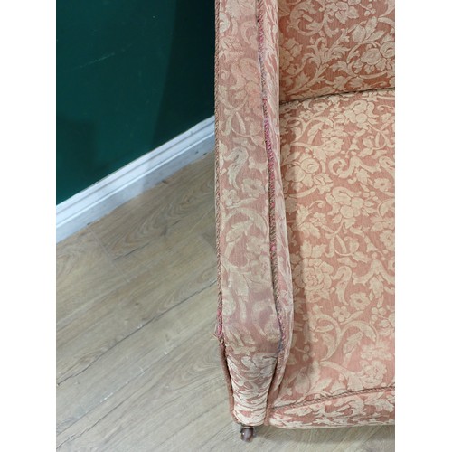 219 - A19th Century upholstered Armchair raised on squared tapering front supports