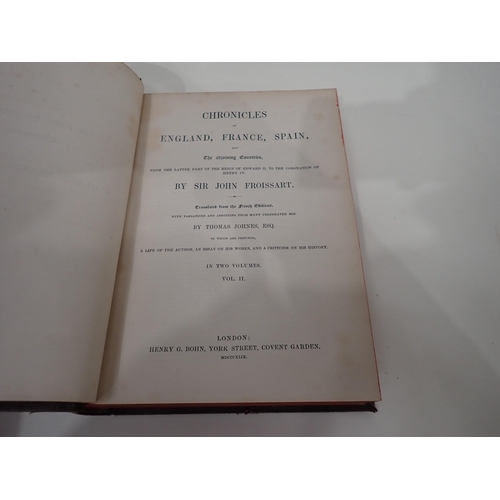 1064 - FROISSART, Sir John, Chronicles of England, France and Spain and the adjoining countries, pub London... 