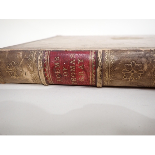 1071 - GRAY, Thomas, Poems pub London, printed at the Chiswick Press, 1887, brown full calf with gilt tooli... 