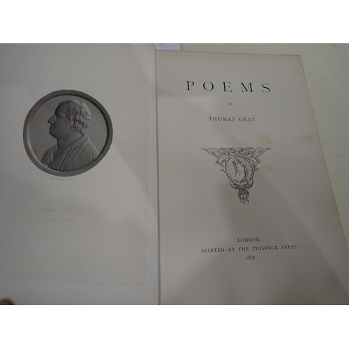 1071 - GRAY, Thomas, Poems pub London, printed at the Chiswick Press, 1887, brown full calf with gilt tooli... 