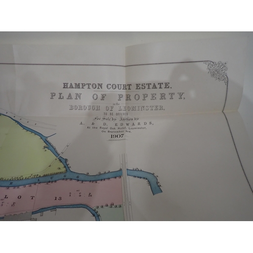 1072 - Two copies of the Hampton Court Estate Sale particulars, held in 1907 at the Royal Oak Hotel, with f... 