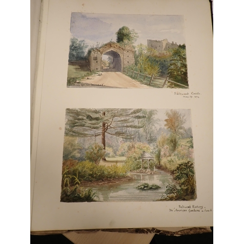 1089 - A 19th Century Album, chiefly watercolours, Castles, Buildings, etc; (1)