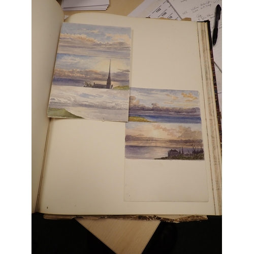 1089 - A 19th Century Album, chiefly watercolours, Castles, Buildings, etc; (1)