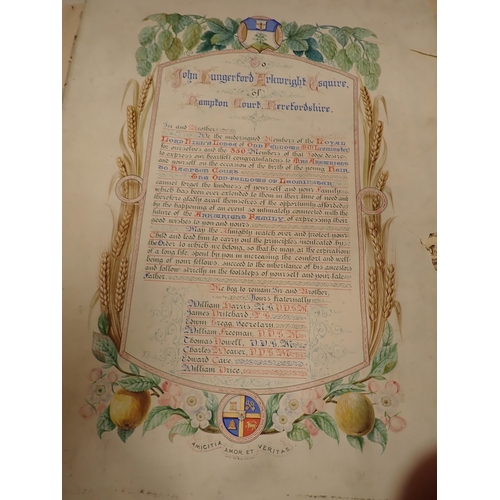 1108 - Various illustrated Presentation Certificates to members of the Arkwright Family of Hampton Court an... 