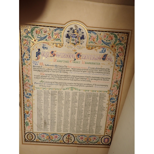 1108 - Various illustrated Presentation Certificates to members of the Arkwright Family of Hampton Court an... 