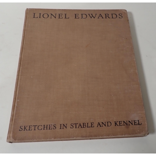 1127 - LIONEL EDWARDS, Sketches in Stable and Kennel, CHALMERS Patrick, Birds Ashore and Aforeshore, illus ... 