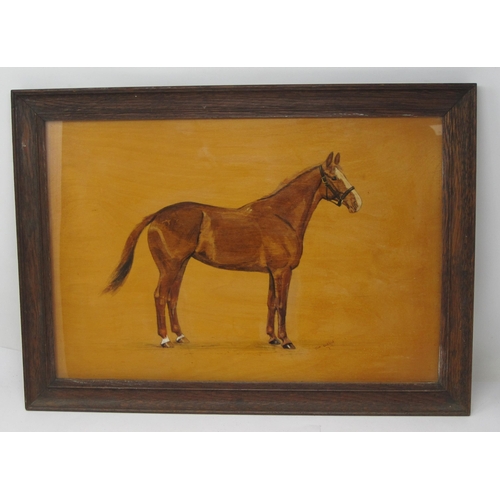 1145 - JOAN GULLIFORD - Study of a Chestnut Hunter Mare, oil on panel, signed and dated 1936, with Messrs F... 