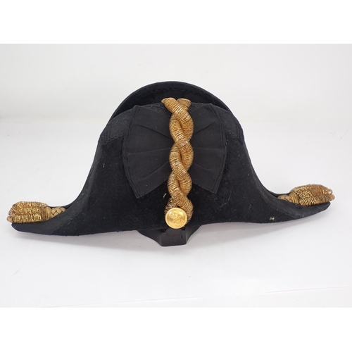 1154 - A Royal Navy Bicorn Hat, a pair of Officer's Epaulettes, Sword Harness and two Royal Horse Artillery... 