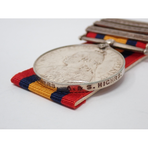 1190 - Queen's South Africa Medal to 3980 Private A. Towers, Argyll and Sutherland Highlanders, with Transv... 