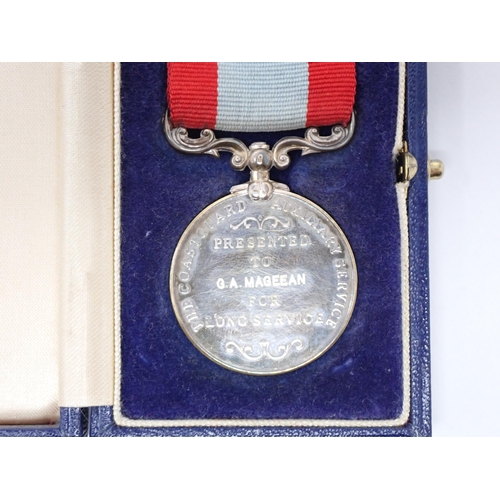 1194 - The Coastguard Auxiliary Service Long Service Medal to G.A. Mageean, 1968 Elizabeth II 2nd Issue, in... 