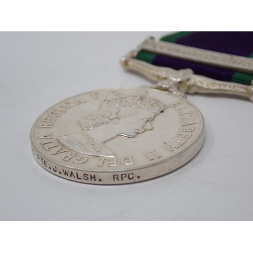 1196 - Campaign Service Medal with South Arabia Bar to 23743090 Private J. Walsh, Royal Pioneer Corps