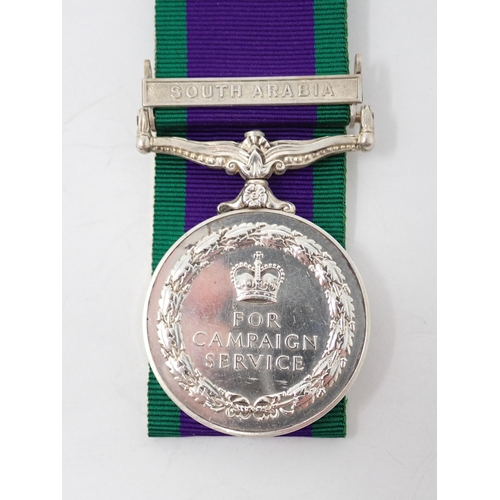 1198 - Campaign Service Medal with South Arabia Bar to 23845577 Lance Corporal B. Norton, Lancashire Regime... 